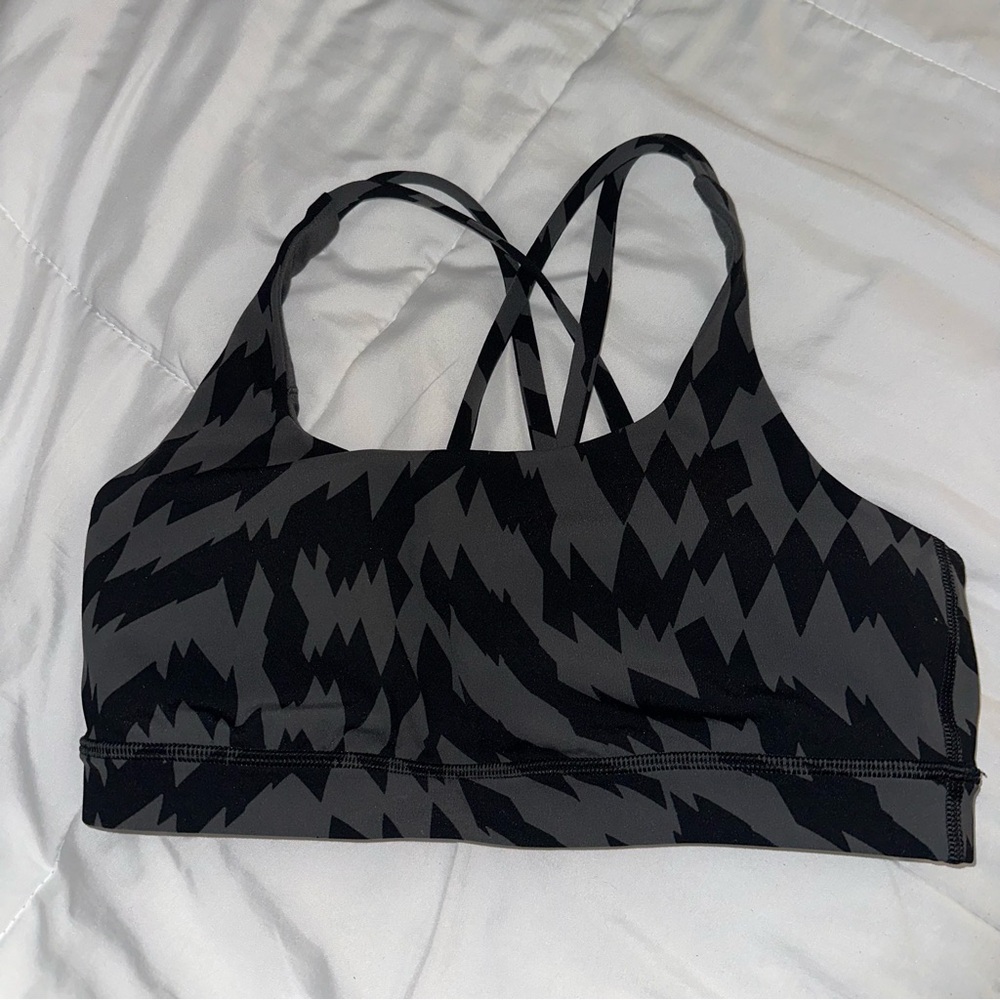 Women's Black and Gray Sports Bra